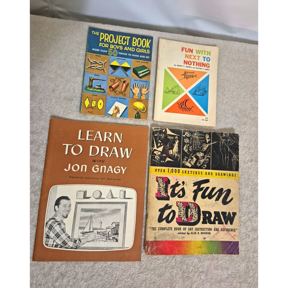 VTG Drawing/Sketching Art Instruction Book Lot: Learn to Draw, It’s Fun to Draw